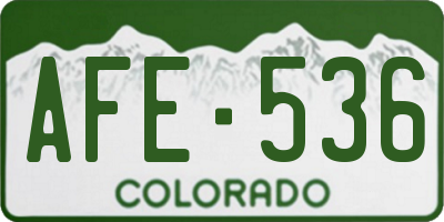CO license plate AFE536