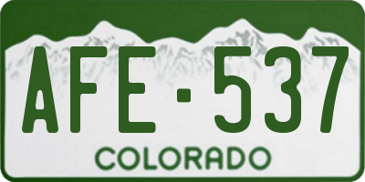 CO license plate AFE537