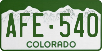 CO license plate AFE540