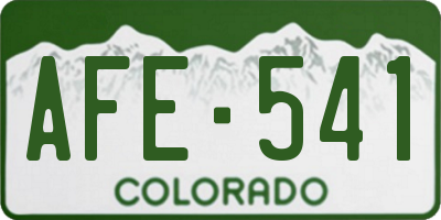 CO license plate AFE541