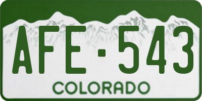 CO license plate AFE543