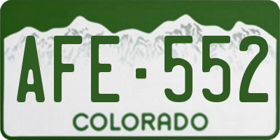 CO license plate AFE552
