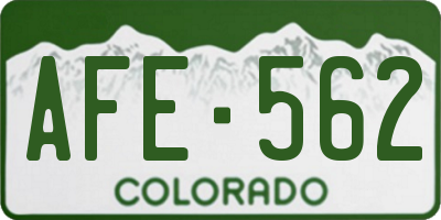 CO license plate AFE562