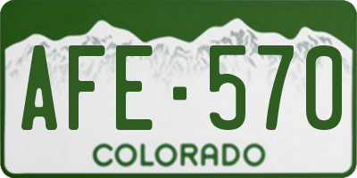 CO license plate AFE570