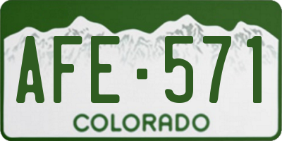 CO license plate AFE571