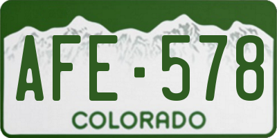 CO license plate AFE578