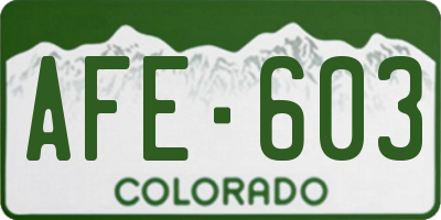 CO license plate AFE603