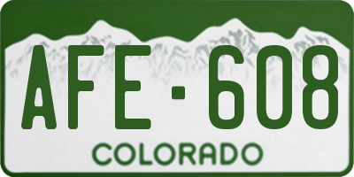 CO license plate AFE608