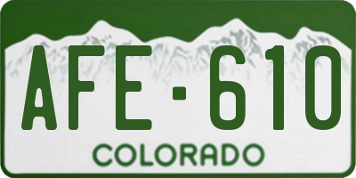 CO license plate AFE610