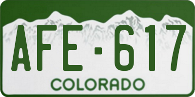 CO license plate AFE617