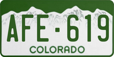 CO license plate AFE619