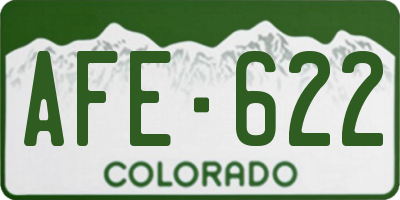 CO license plate AFE622