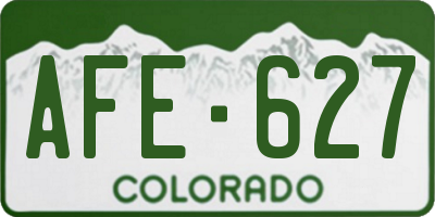 CO license plate AFE627
