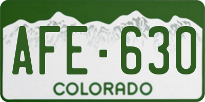 CO license plate AFE630