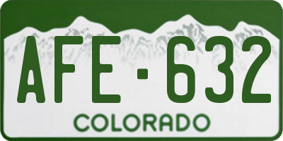 CO license plate AFE632