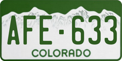 CO license plate AFE633