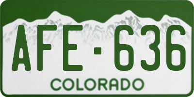 CO license plate AFE636