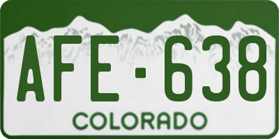 CO license plate AFE638