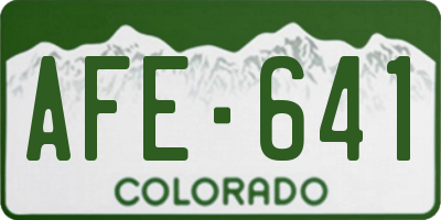 CO license plate AFE641