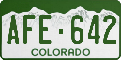 CO license plate AFE642