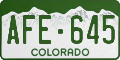 CO license plate AFE645