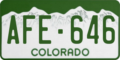 CO license plate AFE646