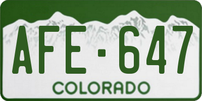CO license plate AFE647