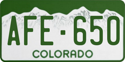 CO license plate AFE650