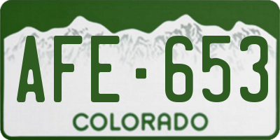 CO license plate AFE653