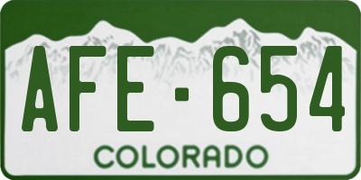 CO license plate AFE654