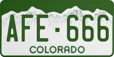 CO license plate AFE666