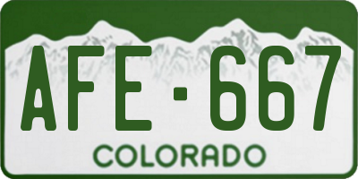 CO license plate AFE667