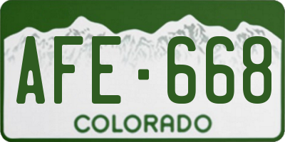CO license plate AFE668
