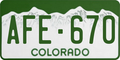 CO license plate AFE670