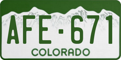CO license plate AFE671