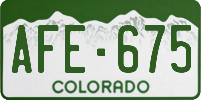 CO license plate AFE675