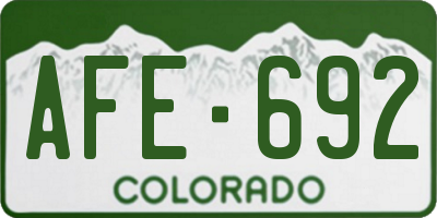 CO license plate AFE692