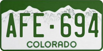CO license plate AFE694