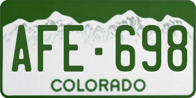 CO license plate AFE698