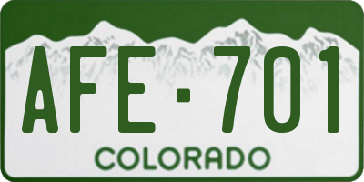 CO license plate AFE701
