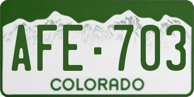 CO license plate AFE703