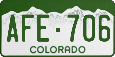 CO license plate AFE706