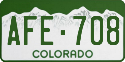 CO license plate AFE708