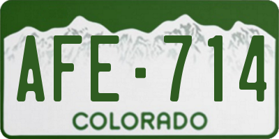 CO license plate AFE714