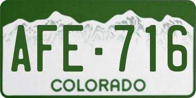 CO license plate AFE716