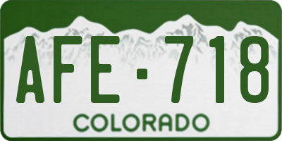 CO license plate AFE718