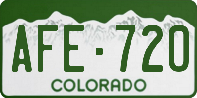 CO license plate AFE720