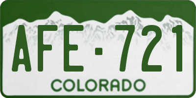 CO license plate AFE721
