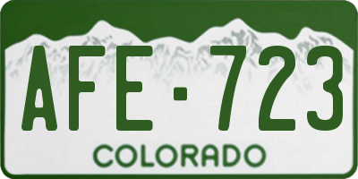 CO license plate AFE723
