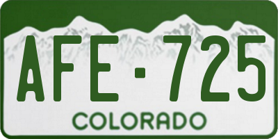 CO license plate AFE725